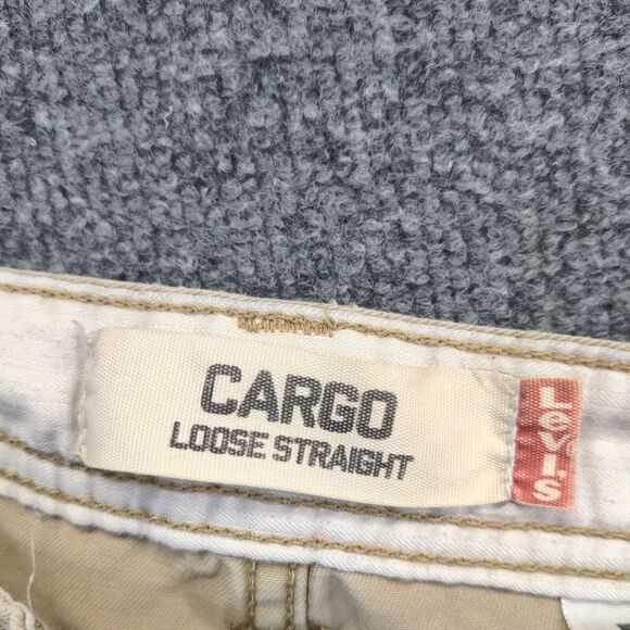 Levi's Men's Cargo Loose Straight Pants Tan 38x30 Flat Front Multi-Pocket Cotton - Picture 10 of 13